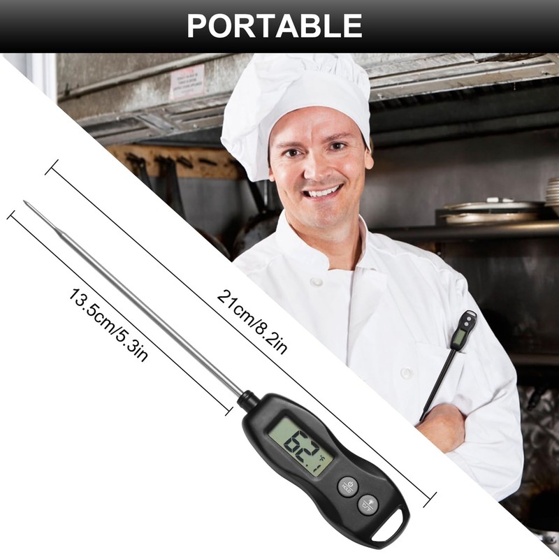 BRAPILOT Digital Meat Thermometer Backlight,Waterproof Instant Read Food Thermometer for