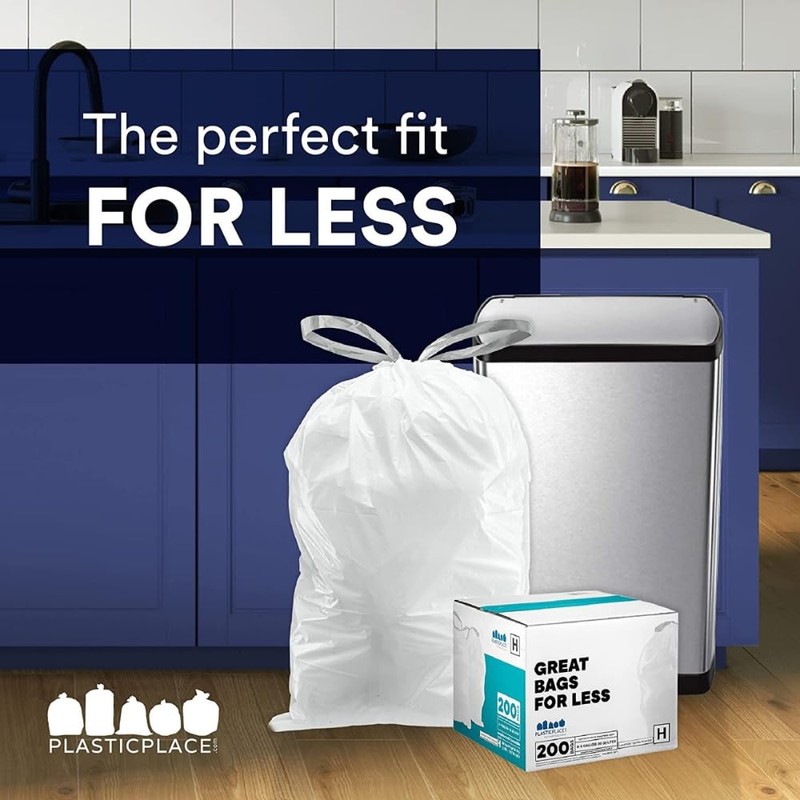 Plasticplace Custom Fit Trash Bags, Compatible with simplehuman Code D