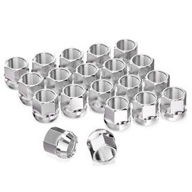 GAsupply M12x1.25 Short Open End Lug Nuts, 0.8" 21mm Tall, 3/4" 19mm Hex, Conical Seat 60 Degree Bulge Acor Chrome Nuts, 20 Pcs