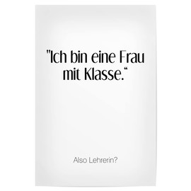 artboxONE Poster Black and White Woman with Class High Quality Design, White, 30x20 cm