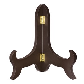 sourcing map 7" Easel Plate Holder, Wooden Folding Display Stand Brown for Decorative Picture Frame