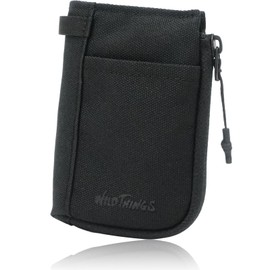 Wild Things WT-380-3410 Multi-Wallet, Vertical Cordura, Solid, Black, Coin Storage, Bill Storage, Card Pocket, Lightweight, Compact, Black, Black