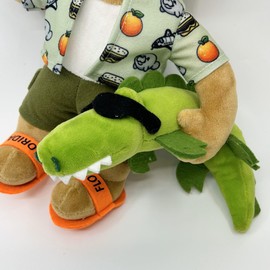 Unique Gift from Florida - Teddy Bear Jim Bear and his pet Alligator Gator - Small-Batch Collectible Plush Toys - USA Bears - ECO-Friendly Materials - Florida Plush Mascots
