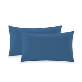 EGYPTO LUXURY BLUE PILLOW CASES 2 PACK – SOFT & BREATHABLE PILLOW CASE – WRINKLE-FREE HOUSEWIFE PILLOW COVER – STANDARD UK SIZE – 50cm x 75cm (Blue)