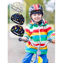 Geyoga 6 Pcs Skull Caps for Kid Youth Skull Cap for Under Helmet Football Sport Wicking Cap Running Hat(Funny Style) Colorful