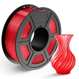 TECBEARS PLA 3D Printer Filament, PLA Filament 1.75mm, Neatly Wound 3D Printing Filament, Dimensional Accuracy +/- 0.02 mm, 1Kg Spool(2.2 lbs), Fits for Most FDM 3D Printers, PLA Transparent Red