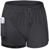 Blevonh Pantalones cortos de yoga para mujer, 2 en 1,