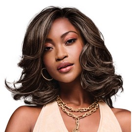 Hairuwear Kim Kimble Jasmine Shoulder-Length Wig With Lush Layers and Glamorous Volume, Average Cap, MC11SS Butter Pecan