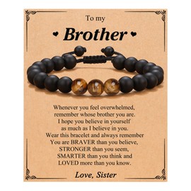 UNGENT THEM Brother Gifts from Sister, Christmas Birthday Gifts for Brother Adult Older Big Little Brother Bracelet Fathers' Day Graduation