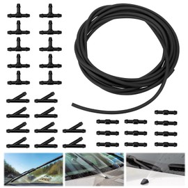 5m Scheibenwaschanlage Schlauch mit 30 Stücke Schlauchverbinder, Wischwasserschlauch Reparaturset, Automotive Schlauch Gummi Wischwasserschlauch, Universal Wischwasserschlauch Spritzwasserschlauch