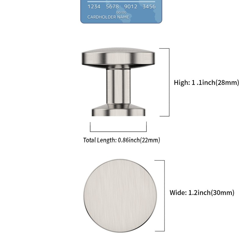 9BUILD EU0048 Pack of 10 Furniture Knobs, Brushed Nickel Cupboard