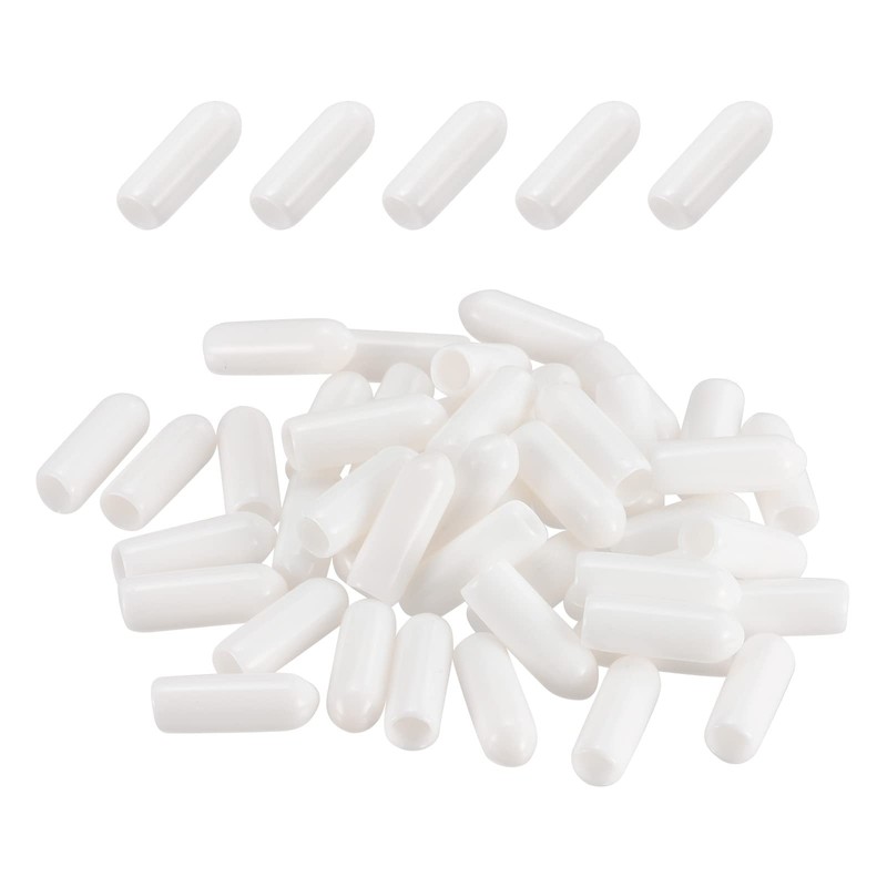 DMiotech 100 Pack 1/8" ID White Screw Thread Protectors Rubber