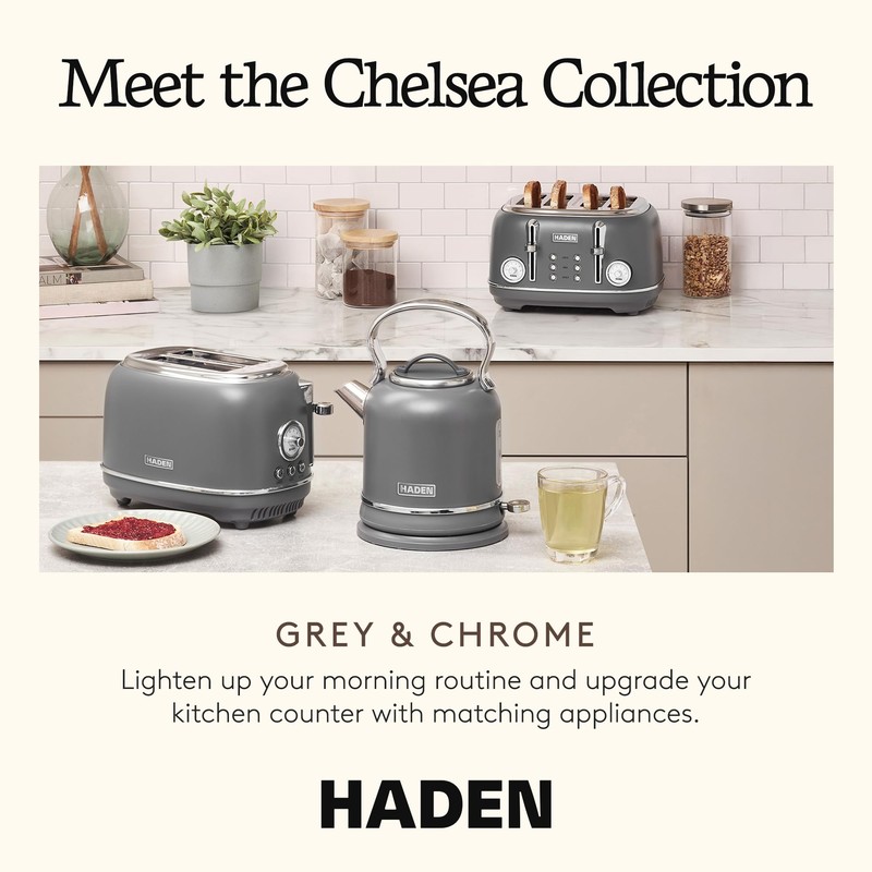 Haden Chelsea 4 Slice Wide Slot Toaster with Adjustable Browning