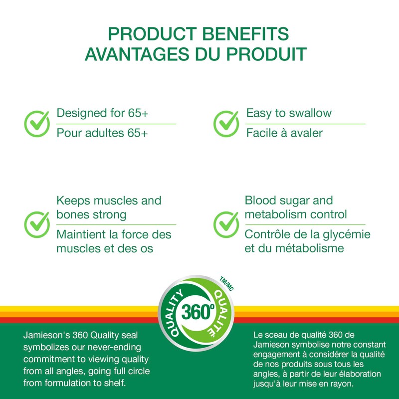 Jamieson Jamieson 100% Complete Multivitamin Platinum for Adults 65+, with