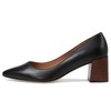 Cole Haan Women's Cassandra Block Heel Pump, Black Leather/Brown Stack,