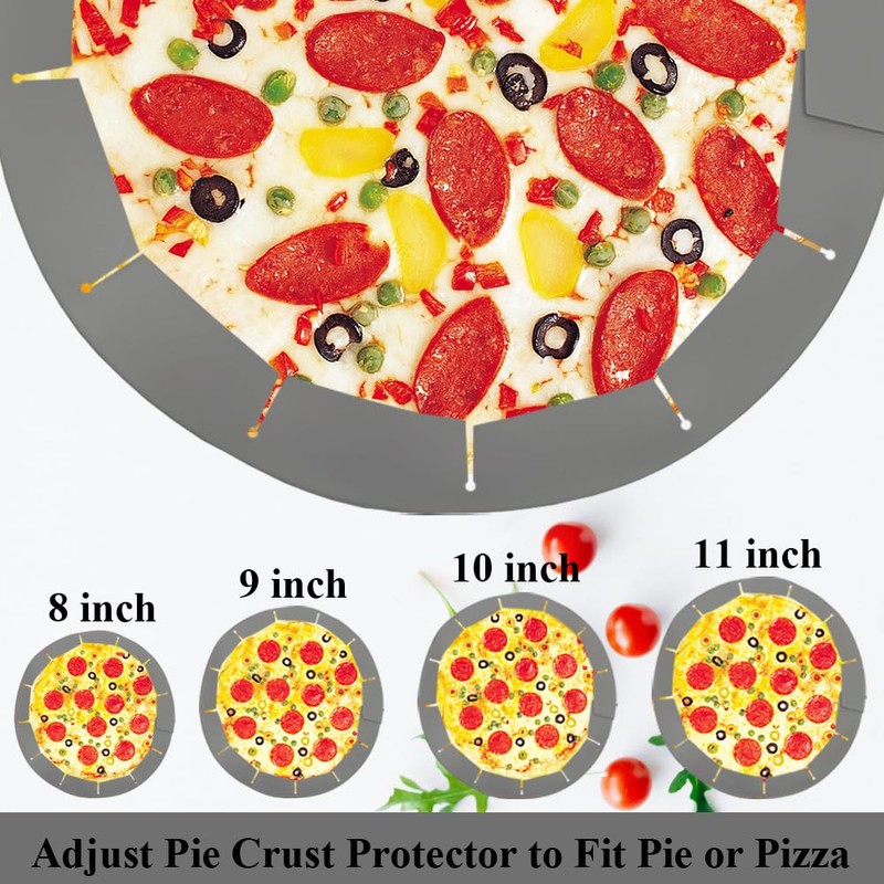 UAREBST Silicone Pie Crust Shields, Adjustable Baking Pie Crust Shield
