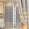 Amidoudou 1 Pair European 3D Flower Luxury Embroidered Curtains Double