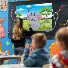 iPartycool Pin The Bell on The Elephant Party Game, Elephant Game Stickers for Kids, Elephant Party Decorations, Safari Elephant Themed Games Birthday Party Games for Kids Birthday Gifts Party Favors