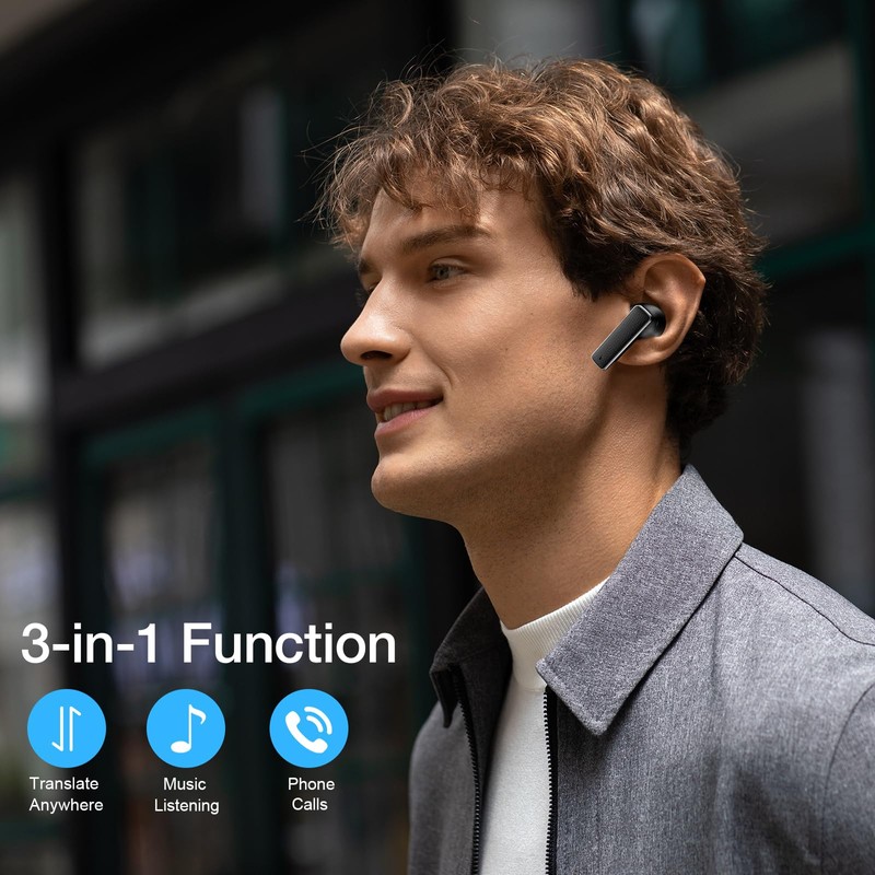 IAMJOY AI Translation Earbuds, 163 Language Two-Way Translator Device with