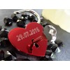 Heart-shaped love padlock that can be engraved with the text