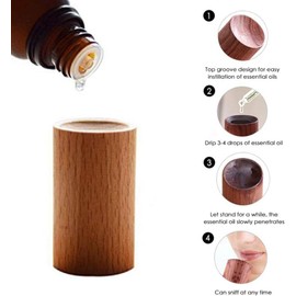Black Walnut Wood Essential Oil Diffuser, Wooden Aromatherapy Round Office Home Car Diffuser, Small Wooden Diffuser for Essential Oils Aromatherapy Diffusers, Health and Household