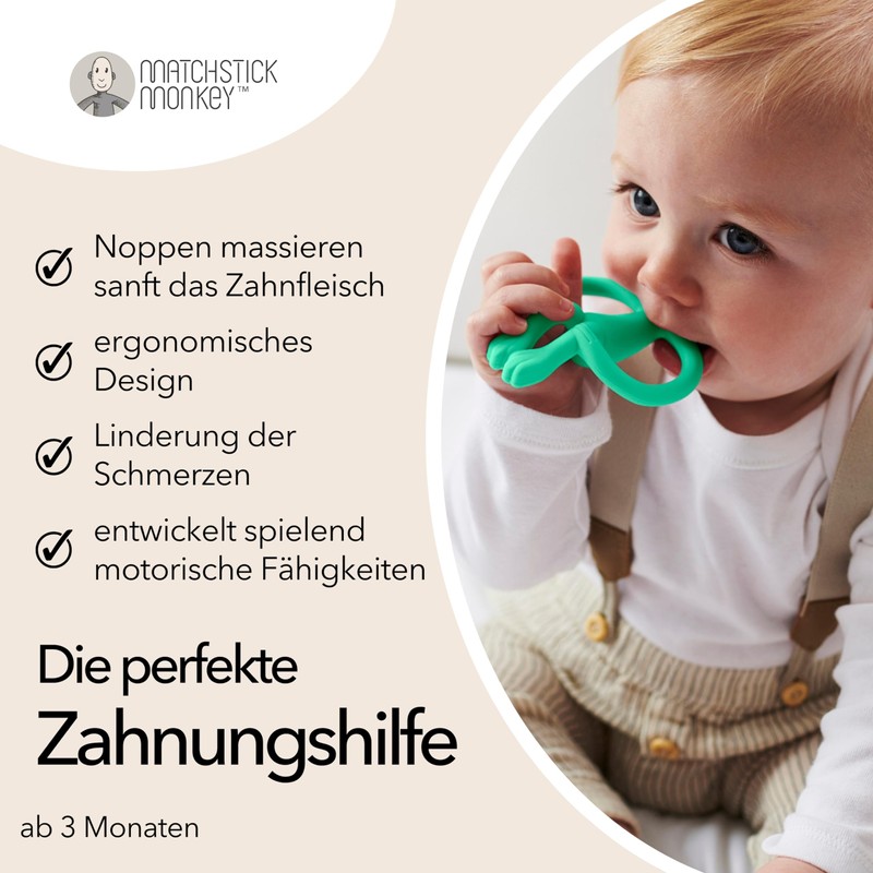 Matchstick Monkey Antimicrobial Teether / Teething Aid / Gel Applicator