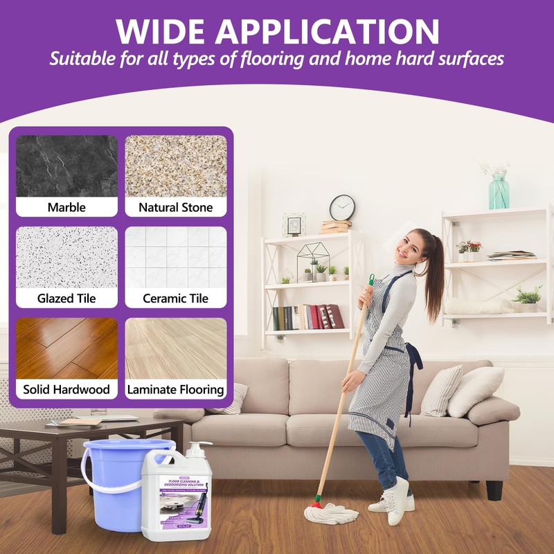 Floor Cleaning Solution- 85 FL OZ-Floor Cleaner for Mopping with