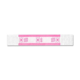 PM Company Securit $250.00 Denomination White Kraft Currency Bands with Quick Stick Adhesive, Cerise, 1000 Bands Per Pack (55029)