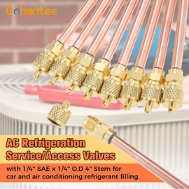10PCS Access/Service Valve 1/4'' SAE x 1/4'' OD x 4'' Stem Core AC Refrigeration