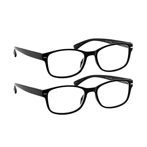 TruVision Readers F505 - Gafas de lectura para hombre o mujer, diseño de muiti, 2 negro, 2 Count (1Pack)