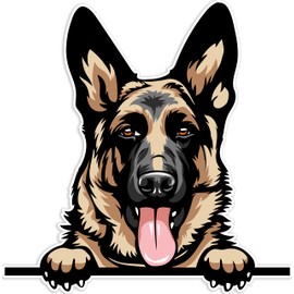 United by Color German Shepherd Sticker 5x5 Inches - Strong Adhesive Waterproof German Shepherd Accessories - Does not Fade, Used for Car, Laptop, Truck, Water Bottle, Helmet, RV (Brown)
