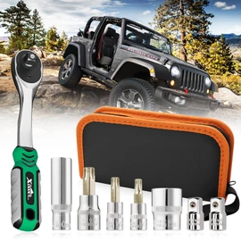 Xislet Removal Tool Kit Compatible with 2007-2025 Jeep Wrangler JL JLU JK JKU & Gladiator 2-4 Doors and Top Installation Torx Tool Kit Replace 82214166AB 68361574AB/AC
