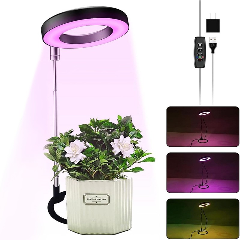 Ground-plugged Plant Light Timable Dimmable Angel Ring Full Spectrum Imitation