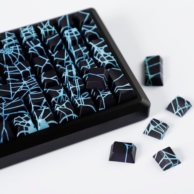 YMDK 131 Spider Web Shine Through Keycaps Cool Side-Lit PBT