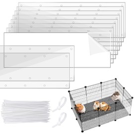 UNIFAMILY 10Pcs Pet Cage Liner, Flexible 0.8mm Pet Cage Guard Liners Clear, 14”×4.5” Scatter Guard for Cage, Rabbit Urine Guard Clear Sheet,Guinea Pig Cage Urine Guard Side Lining (10pcs 14”×4.5”)