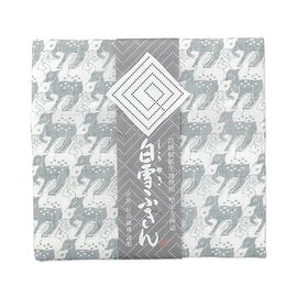 Hogdseirrs White Snow Towel, White Yuzen Dishcloth, Made in Japan, Deer, Silver, Chlorine Bleach Safe