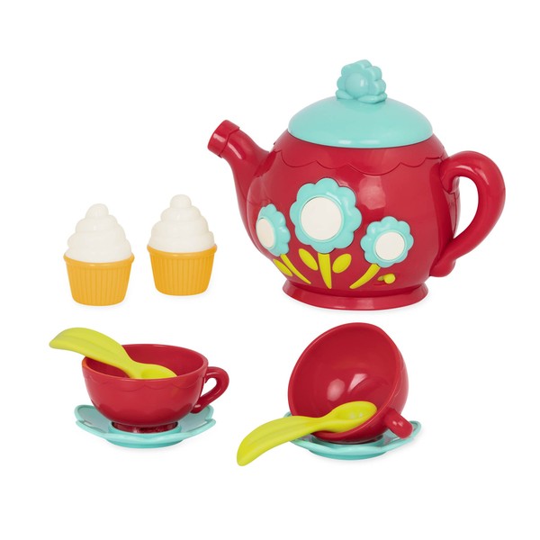 Battat - Musical Tea Playset - 9 Piece Pretend Toy Set with Cups Plates and Cupcakes for Toddlers, 3 years+ (BT2586Z)