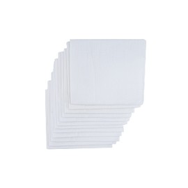 AEJESOP Men's White Handkerchiefs,White Mens Hankie, Cotton White Handkerchief Set, Hanky, SIZE : 16 in x 16 in, Pack of 6, White