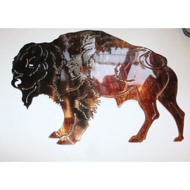 Buffalo Metal Wall Art Decor 18" x 14"