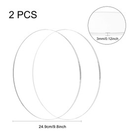 BENECREAT 2 Piece Diameter 9.8 inches (249 mm) Thickness 0.1 inch (3 mm) Clear Acrylic Board Round Acrylic Sheet with Protective Paper Signs, Keychains, Figurines, Craft Materials, Crafts