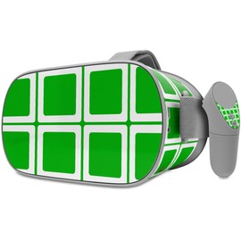 Decal Style Skin Wrap Compatible with Oculus Go Headset - Squared Green (Oculus NOT Included)