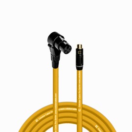COLUBER CABLE Right Angle XLR Female to RCA Female - 20 Feet - Yellow - Pro 3-Pin Microphone Connector for Powered Speakers, Audio Interface or Mixer for Live Performance & Recording