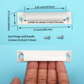 DONILIGA Finger Pulls for Cabinets 2 Pack Aluminum Alloy Kitchen Cabinet Handles Modern Drawer Pulls 90mm/3.5",Suitable for Kitchen Cabinets, Bathroom Cabinets and Wall Cabinets (White)