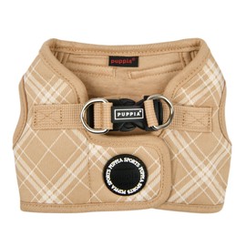 Puppia Corwin Dog Vest Harness B (Step-in) Fashionable Checkered Pattern Spring Summer Harness for Small and Medium Dogs, Beige, Large