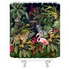 Rainforest Animal Shower Curtain Tropical Jungle Forest Leopard Flamingo Zebra