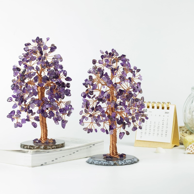 Nupuyai Amethyst Crystal Tree Feng Shui Money Tree Tree of