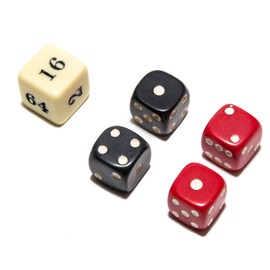 Bello Games Uria Stone Backgammon Dice Sets-Red/Black 5/8"