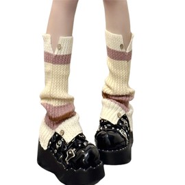 Allpunkall Cute Leg Warmers for Women Y2k Long Knit Harajuku Alt Winter Grunge