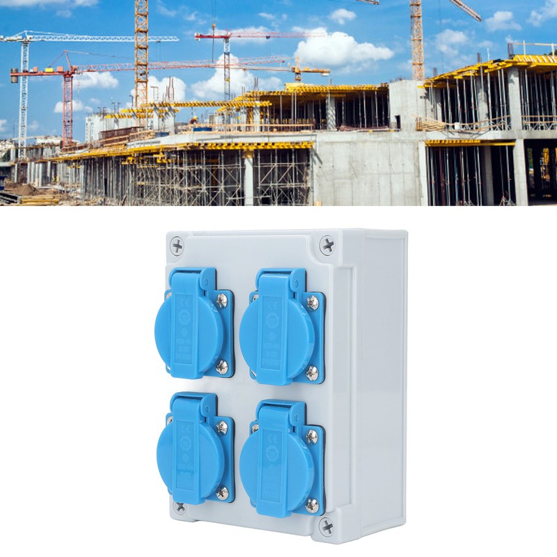 European Wall Socket 4P IP44 Waterproof Building Power Distributor for
