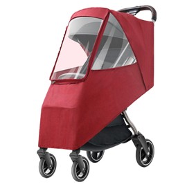 Stroller Rain Cover Universal Toddler Travel Weather Shield Waterproof Windproof Dustproof Coldproof Pushchair Rain Cover Wine Red